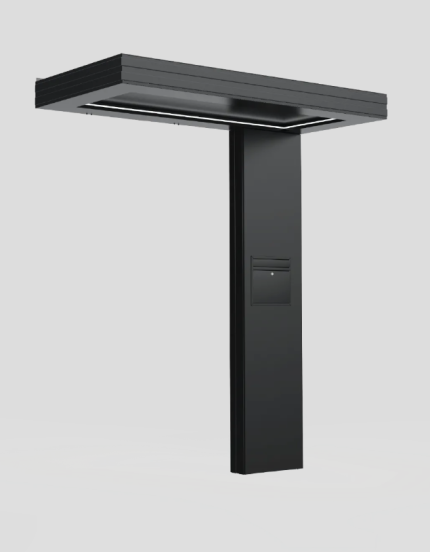 Sundurmagross Alüminyum Işıklı Sundurma Vera Viela Mono Right 200 cm x 90 cm Ledli Posta Kutulu - Görsel 3