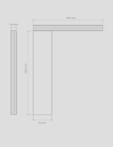 Sundurmagross Alüminyum Işıklı Sundurma Vera Viela Mono Right 200 cm x 90 cm Ledli Posta Kutulu - Görsel 4