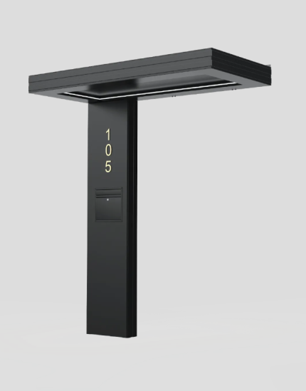Sundurmagross Alüminyum Işıklı Sundurma Vera Viela Mono Left 200 cm x 90 cm Ledli Posta Kutulu - Görsel 2