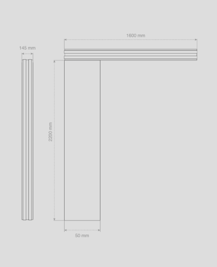 Sundurmagross Alüminyum Işıklı Sundurma Vera Viela Mono Left 200 cm x 90 cm Ledli Posta Kutulu - Görsel 6