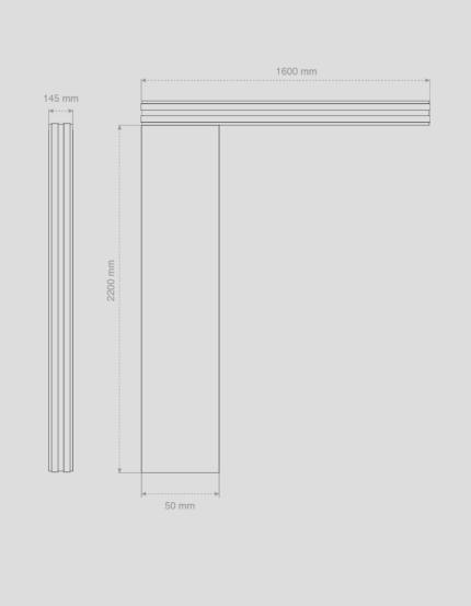 Sundurmagross Alüminyum Işıklı Sundurma Vera Mono Left 200 cm x 90 cm Ledli Posta Kutulu - Görsel 4