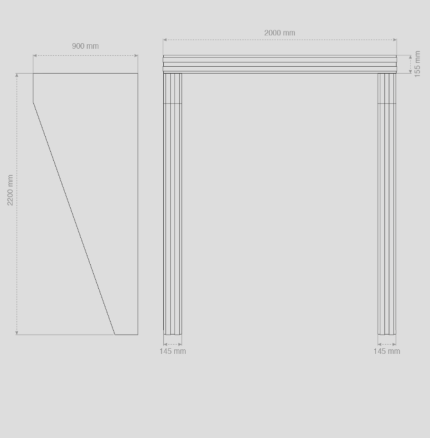 Sundurmagross Alüminyum Işıklı Sundurma Angle Dual Viela 200 cm x 90 cm Ledli - Görsel 4