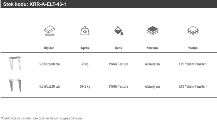 Sundurmagross Alüminyum Işıklı Sundurma Angle Dual Lux 200 cm x 90 cm Ledli - Görsel 6