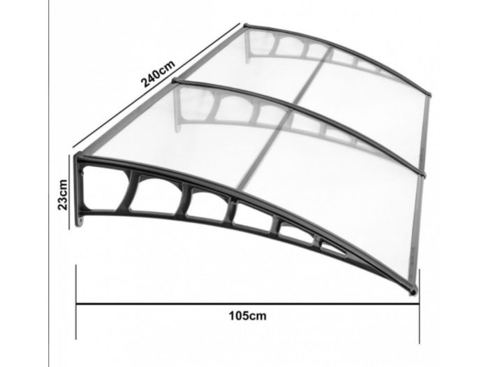 Sundurmagross LUPIN Kapı Pencere Üstü Pratik Sundurma 105X240 - Siyah - Görsel 3