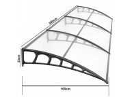 Sundurmagross LUPIN Kapı Pencere Üstü Pratik Sundurma 105X360 - Şeffaf - Görsel 2
