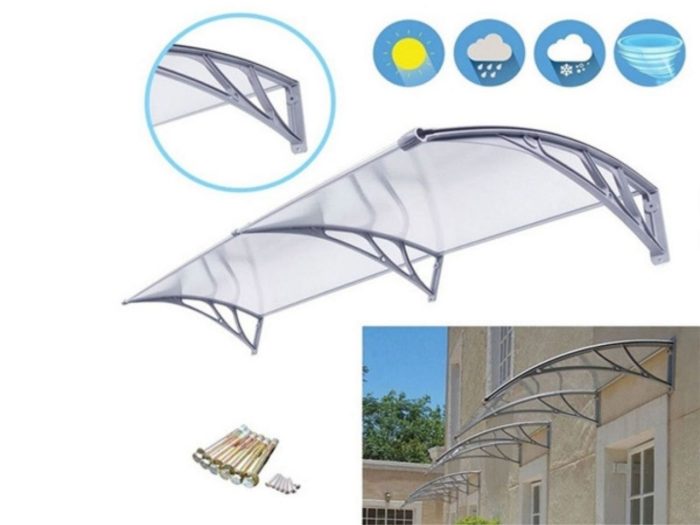 Sundurmagross Kapı Pencere Üstü Pratik Sundurma 200 X 100 cm Gri - Görsel 5