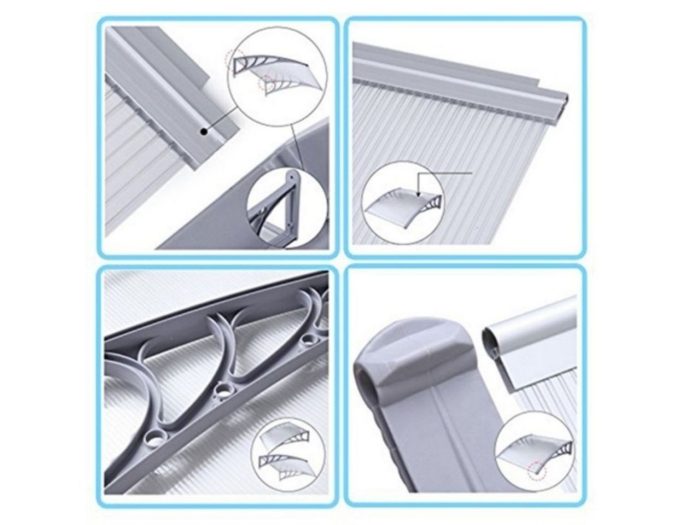 Sundurmagross Kapı Pencere Üstü Pratik Sundurma 240 X 80 cm Gri - Görsel 4