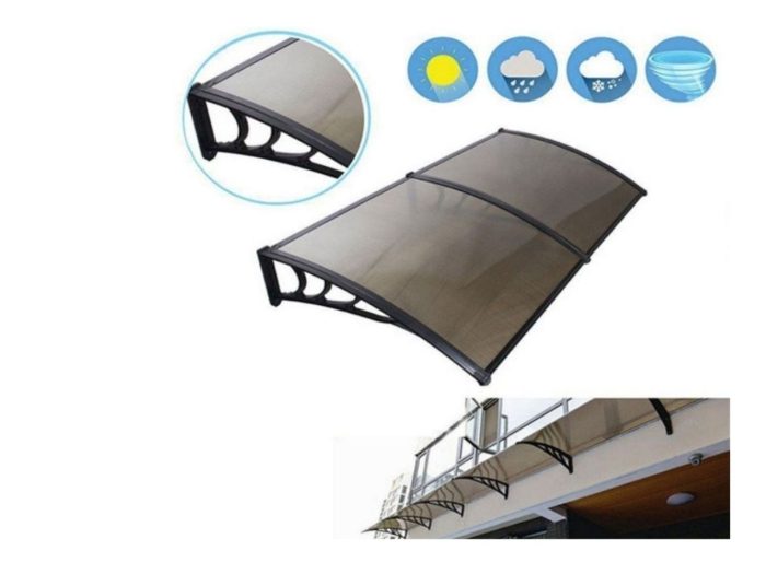 Sundurmagross Kapı Pencere Üstü Pratik Sundurma 360 X 80 Cm Siyah - Görsel 5