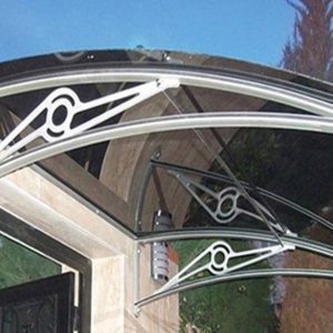 Sundurmagross TF Prolüx Kapı Üstü 15,19 Alüminyum Ayaklı Sundurma 190 X 150 Gri 4 mm Solid Levha