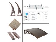 Sundurmagross Pratik Sundurma Kapı Pencere Üstü 100x100 cm Bronz 6 mm Levhalı - Görsel 3