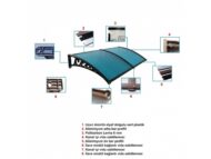 Sundurmagross Pratik Sundurma Kapı Pencere Üstü 100x100 cm Gri 6 mm Levhalı - Görsel 5