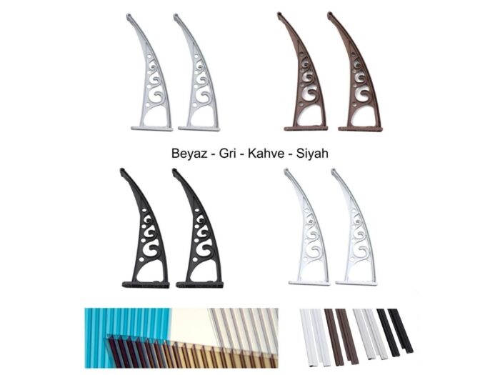 Sundurmagross Pratik Sundurma Kapı Pencere Üstü 100x200 cm Bronz 6 mm Levhalı - Görsel 3