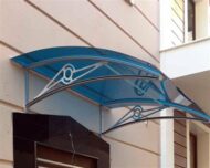 Sundurmagross TF Prolüx Kapı Üstü 15,17 Alüminyum Ayaklı Sundurma 170 X 150 Mavi 4 mm Solid Levha