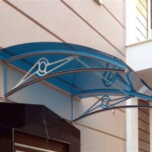 Sundurmagross TF Prolüx Kapı Üstü 15,17 Alüminyum Ayaklı Sundurma 170 X 150 Mavi 4 mm Solid Levha