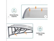 Sundurmagross Kapı Pencere Üstü Pratik Sundurma 200 X 80 Gri - Görsel 2
