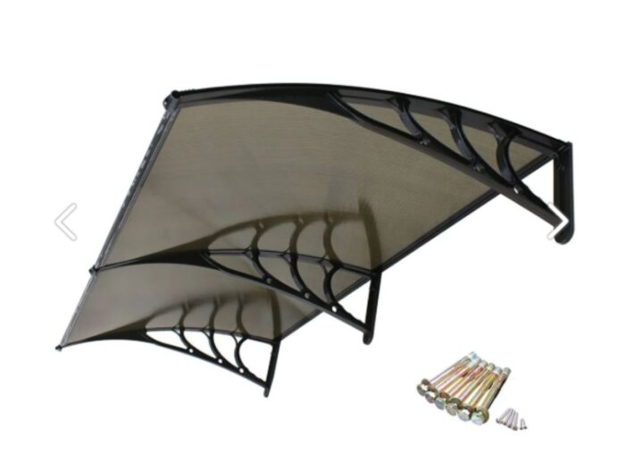 Kapı Pencere Üstü Pratik Sundurma 200 X 80 Siyah - Görsel 3