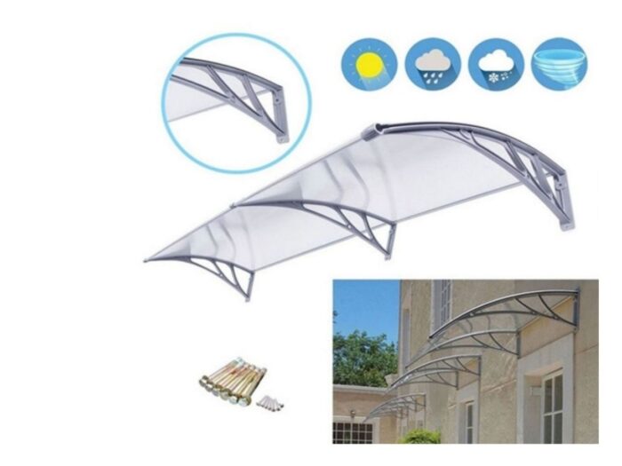 Kapı Pencere Üstü Pratik Sundurma 300 X 100 cm Gri - Görsel 5