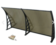 Kapı Pencere Üstü Pratik Sundurma 240 X 80 Siyah - Görsel 3