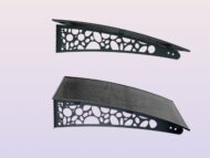 Metal taşıyıcılı Kapı Üstü Pratik Sundurma Çakıl Serisi Antrasit Ayak Siyah Levha - Görsel 4