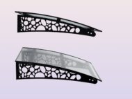 Metal taşıyıcılı Kapı Üstü Pratik Sundurma Çakıl Serisi Siyah Ayak Şeffaf Levha - Görsel 4