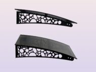Metal taşıyıcılı Kapı Üstü Pratik Sundurma Çakıl Serisi Siyah Ayak Siyah Levha - Görsel 4