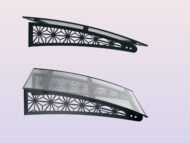 Metal taşıyıcılı Kapı Üstü Pratik Sundurma Lotus Serisi Antrasit Ayak Şeffaf Levha - Görsel 5