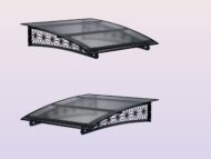 Metal taşıyıcılı Kapı Üstü Pratik Sundurma Lotus Serisi Antrasit Ayak Şeffaf Levha - Görsel 6