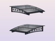 Metal taşıyıcılı Kapı Üstü Pratik Sundurma Lotus Serisi Antrasit Ayak Siyah Levha - Görsel 6