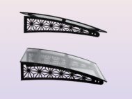 Metal taşıyıcılı Kapı Üstü Pratik Sundurma Lotus Serisi Siyah Ayak Şeffaf Levha - Görsel 4