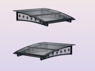 Metal taşıyıcılı Kapı Üstü Pratik Sundurma Lotus Serisi Siyah Ayak Şeffaf Levha - Görsel 6