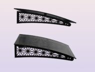 Metal taşıyıcılı Kapı Üstü Pratik Sundurma Lotus Serisi Siyah Ayak Siyah Levha - Görsel 5
