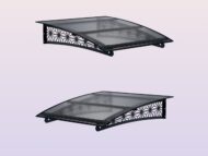 Metal taşıyıcılı Kapı Üstü Pratik Sundurma Lotus Serisi Siyah Ayak Siyah Levha - Görsel 6