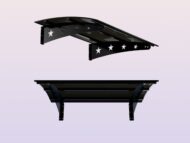 Metal taşıyıcılı Kapı Üstü Pratik Sundurma Yıldız Serisi Siyah Ayak Siyah Levha - Görsel 5
